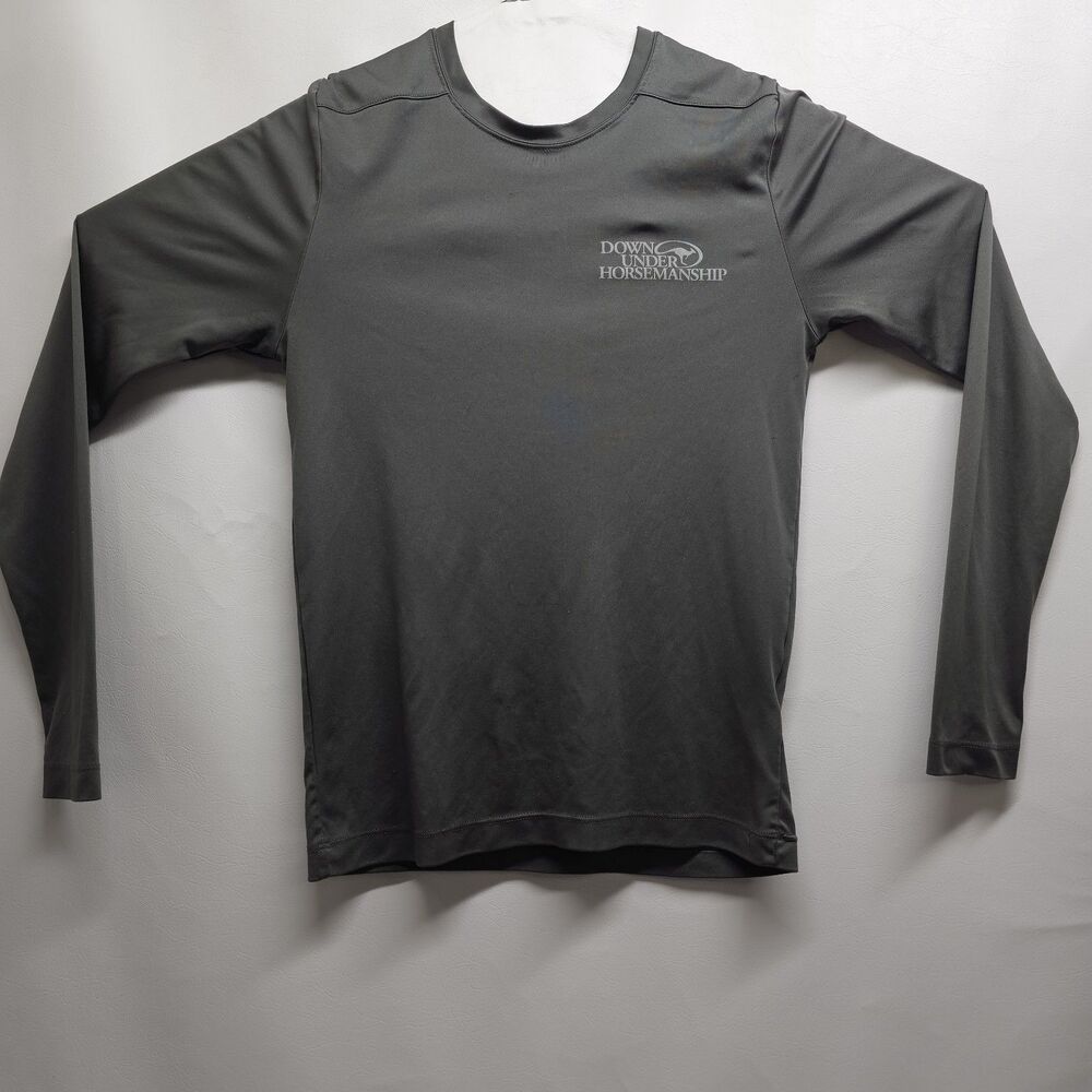 Down Under Horsemanship Women’s XS Long Sleeve Performance Tee Gray Dri‑Fit 100%